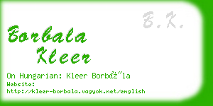 borbala kleer business card